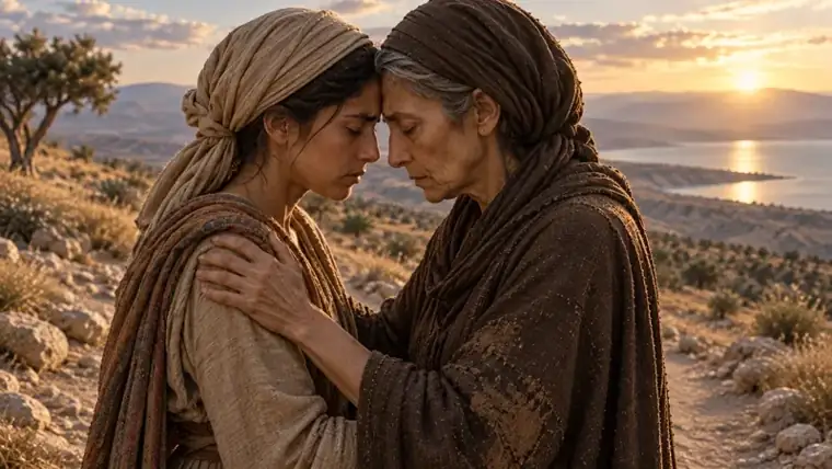 Ruth and Naomi on the road