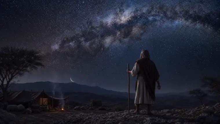 Abraham looking up at the stars